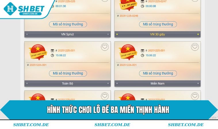 Hình thức chơi lô đề ba miền thịnh hành 
